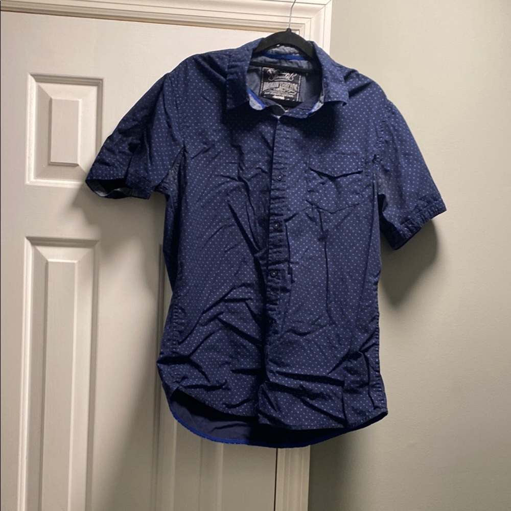 Men's Navy Blue Star Print Shirt